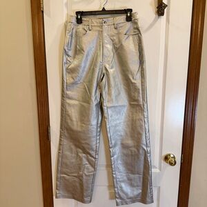 Wayf Small Like NEW Silver Flare Pants